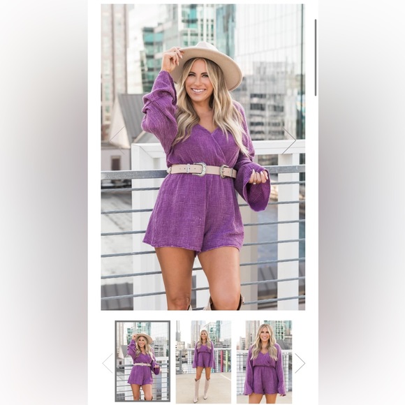 FIESTA FRIDAY PURPLE ROMPER - KRISTA X PINK LILY KRISTA HORTON - Picture 1 of 1